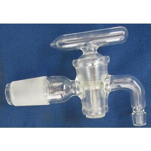 19/26,Glass stopcock,Vacuum Adapter Hose Barb,90 Degree Bent,Lab Chemistry Glassware