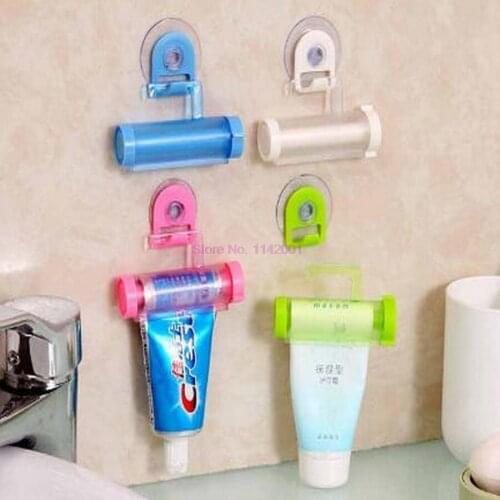 200pcs Plastic Rolling Tube Squeezer Toothpaste Dispenser Sucker Holder Dental Cream Bathroom Manual Syringe Gun Dispenser