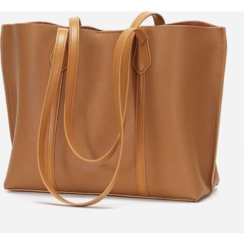 2021 Fashion Women Messenger Bags Genuine Soft Cow Leather Brand Women Bag Bags Handbag Set Totes Bag High Capacity Brown Color