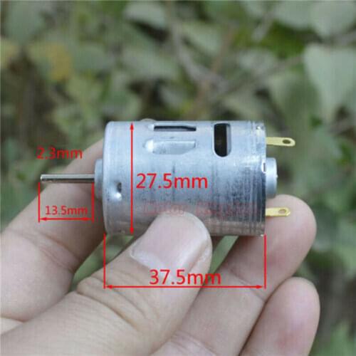 27MM Round RS-380 Carbon brush DC Motor 3V~7.4V 17800RPM High Speed Electric Engine 2.3mm Dia Shaft For Hair Dryer