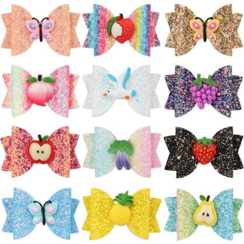 30 pcs/lot , 3''Women Girl Glitter Hair Bows Kids Butterfly Hairpins Hair Clip for Children Hair Accessories Toddler Headwear