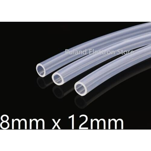 8x12 Silicone Tubing ID 8mm OD 12mm Food Grade Flexible Drink Tubing Pipe Temperature Resistance Nontoxic Transparent