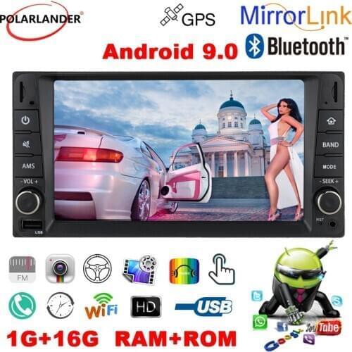 2 DIN 7 Inch IOS Android 9.0 Wifi Car Radio Touch Screen Mp5 USB Recorder GPS FM Bluetooth 4.0 Dual Mirror Link For Toyota