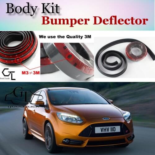 Bumper Lip Deflector Lips For Ford Focus / ST Front Spoiler Skirt For GOOD LUCK Friends Car View Tuning / Body Kit / Strip