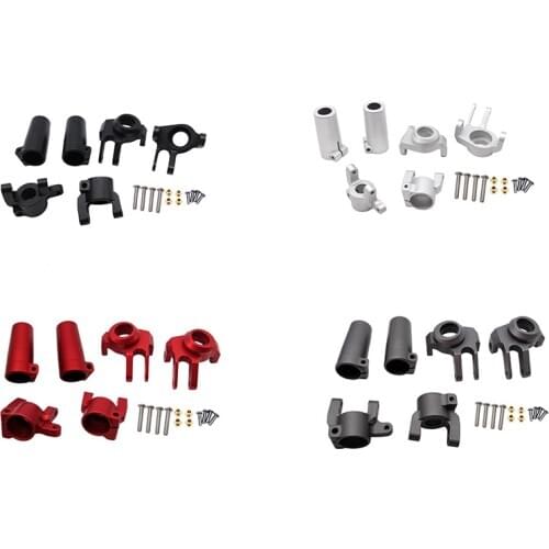 CNC FULL METAL Front Steering Knuckles, C Hub Carrier, Rear Axle Lock Out SET (Black) for AXIAL SCX10 II 90046 90047 AR44 Axle