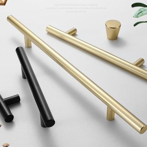 Black Golden Cupboard Handle Brushed Stainless Steel Kitchen Cabinet Door Knob