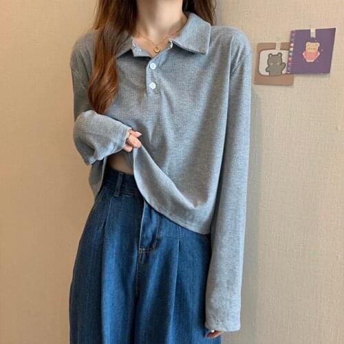 Black Grey Long Sleeved Plus Size Korean Autumn Elegant Fashion Blouses And Tops WomenS Oversize T-Shirt Clothing 2021 Female