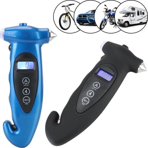 With Hammer Barometers Tester High-precision LCD Digital Car Tire Air Pressure Gauge Manometer for Car Truck Motorcycle Bike