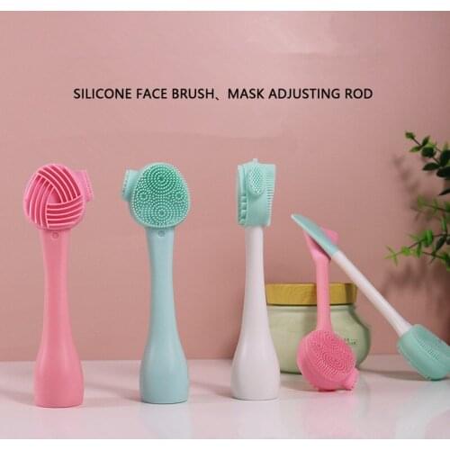 Double Side Silicone Facial Cleansing Brush Soft Hair Face Massage Washing Brush Blackhead Remover Portable Skin Care Tool