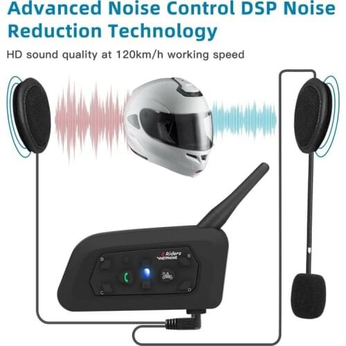 EJEAS VNETPHONE V6 1.2km Intercom Upgraded Bluetooth Motorcycle SKI Helmet Intercom Communicator Headset Speaker 1/2/6 Set Choos