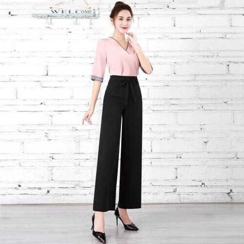 2020 Health Club Workwear WomenS Teahouse Waitress Clothes Foot Bath Beauty Salon Spa Uniform 2 Piece Massage Clothing AS211