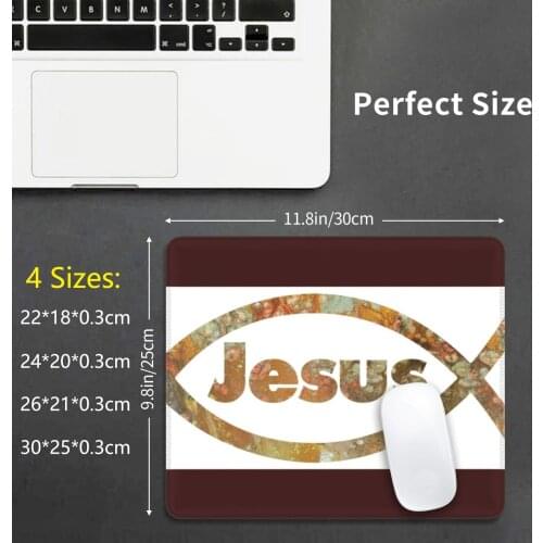 Mouse Pad Christian Proclamation Of Faith , Jesus In A Fish Symbol , Elimrest , Christian , Christianity , Religion