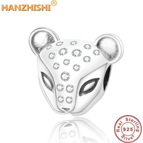 2020 Summer Collection 925 Sterling Silver Shining CZ Lion Charm Beads Fits Original Pandora Charm Bracelets DIY Jewelry Making