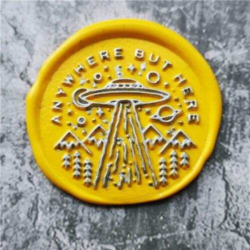 Spaceship Wild adventure UFO wax seal stamp Retro Wood Stamp Sealing Wax Seal Stamp Wedding Decorative sealing Stamp wax seals