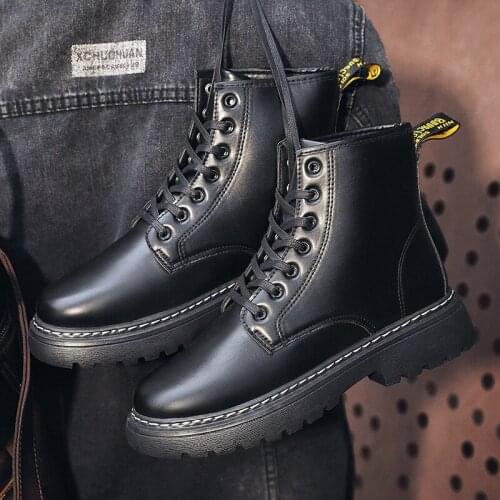 Men Boots 2020 Spring Ankle Boots Shoes Winter Genuine Leather Shoes Man Punk Casual Riding Equestr Botas Hombre Plus Size 44
