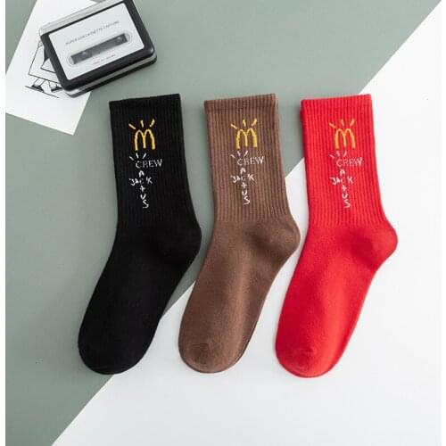 2021 Mens socks Letters Sports Sock Couple Cotton Comfortable Funny HipHop Tide Socks Fashion Red Color Personality