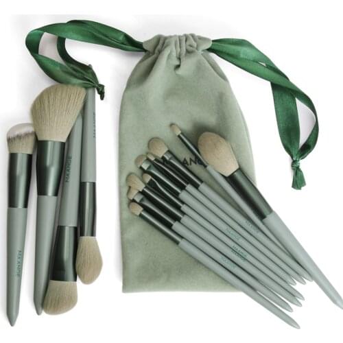 Pro 13pcs Quick-Drying Makeup Brush Set With Bag Loose Powder Brush Highlight EyeShadow Brush Soft Blush Portable Beauty Tools
