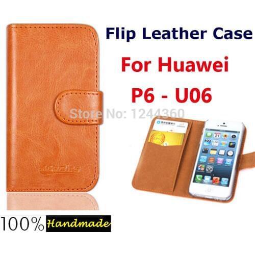 Newest Luxury Wallet Flip Leather Customize Protective Phone Cover Case For Huawei P6 - U06 Card Holder Wallet Bags