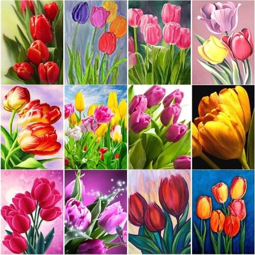 New 5D DIY Diamond Painting Full Square Round Drill Flower Diamond Embroidery Cross Stitch Rhinestone Crafts Art Home Decor Gift