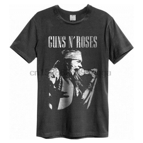 Official Guns N Roses - Axl Live Profile Men Amplified Charcoal TShirt(1)