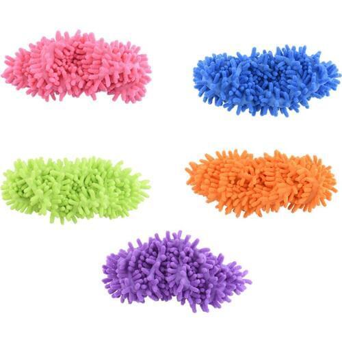 Lazy Home Cleaning Sweeping Mopping Shoe Cover Bathroom Floor Polyester Mop Solid Dust Cleaner Slipper Scouring Pad Tools