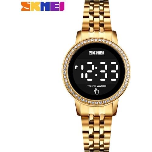 Womens Watches Luxury Stainless Steel Quartz Electronic Watch Fashion Casual Ladies Dress Wristwatch LED Light Display Clock