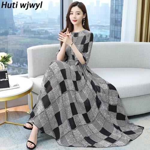 2021 Spring Boho Chiffon Beach Maxi Dresses Autumn Vintage Plus Size Long Sleeve Women Dress Elegant Party Bodycon Maxi Vestidos