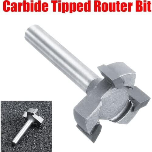 1/4'' Shank Bit CNC Spoilboard Surfacing Milling Cutter 3 Flute Carbide Tipped Router Bit For Wood Carving Slotting Grooving