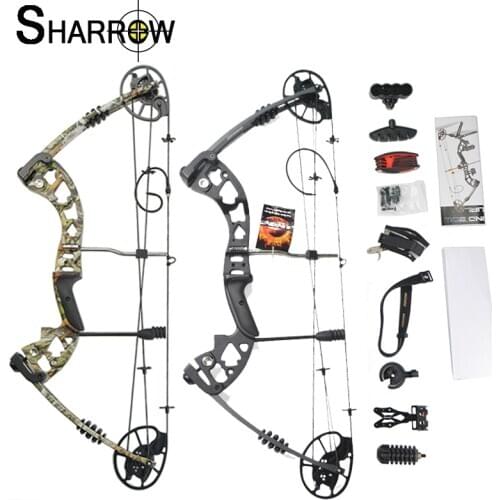 1Set 30-70lbs M125 Archery Compound Bow Adjustable Camo/Black Bow Sight Stabilizer Release Stand IBO 320FPS Shooting Accessories