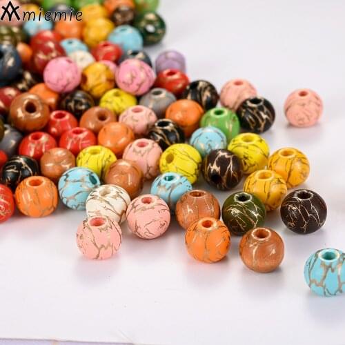30/50Pcs 10mm Round Wooden Beads Texture Decorations Multicolor Beads For High Quality DIY Jewelry Tassels Home Deco Accessories