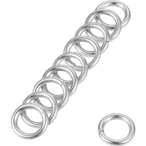 Uxcell 0.2"(5mm) O Rings Metal for Straps Bags Belts DIY Crafts Silver Tone 20 Pcs