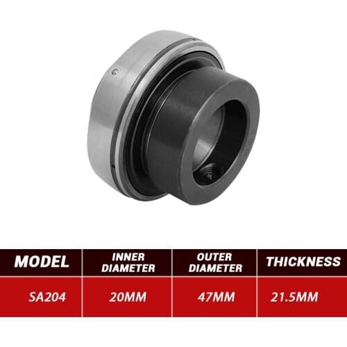 3pcs Outer Wire Bearing SA204 Mental Pillow Block Bearing SA204 20mm*47mm*21.5mm Steel Bearings High Quality