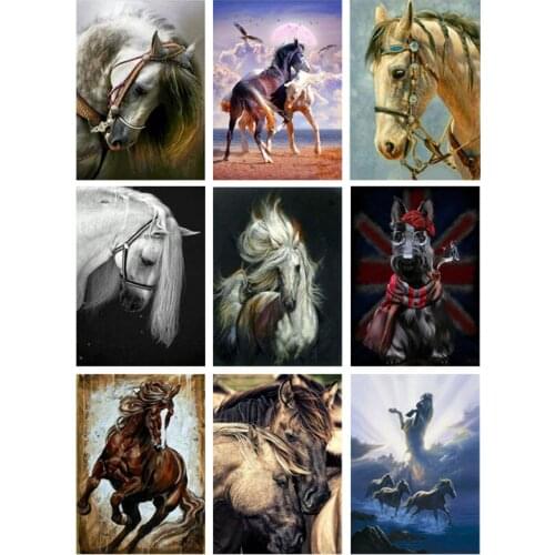 YUMEART Handicrafts Diamond Embroidery DIY Diamond Painting Cross Stitch Kit Horse 5D Needlework Diamond Mosaic Home Decoration
