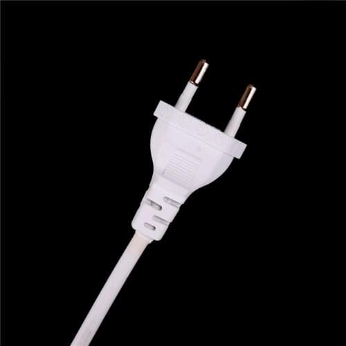 White 2-prong Power Cord EU European Port AC Power Cord Cable Slim Power Cable For Most Printer Laptop Adapters 1M