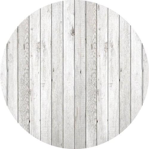 White Grey Wood Background Custom Baby Shower Newborn Party Decoration Photobooth Photozone Vinyl Round Circle Backdrop