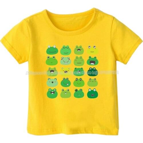Children Cute Frog T-shirts Cartoon Animals Tshirts for Girls Boys Teens Camiseta Toddler Tee Tops Summer Kids Funny T Shirts