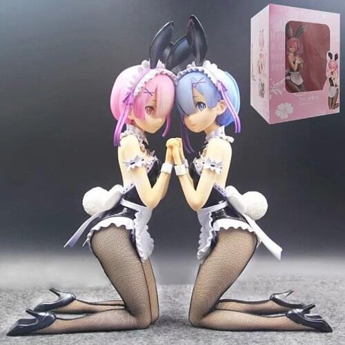 30CM Anime Figure Re:Life In a Different World From Zero Ram&Rem Action Figure Maid Outfit Bunny Girl Ram PVC Model Toys Figure