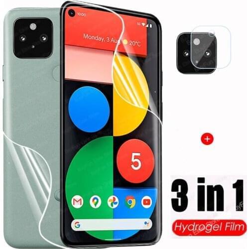 3 in 1 Hydrogel Film For Google Pixel 5 Screen Protector Soft TPU Cover For Pixel 4a 4 a Camera Lens Protective Film Not Glass