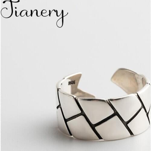 JIANERY Boho Retro Real Pure Silver Color Irregular Geometric Rings For Women Men Vintage Finger Jewelry Antique Rings