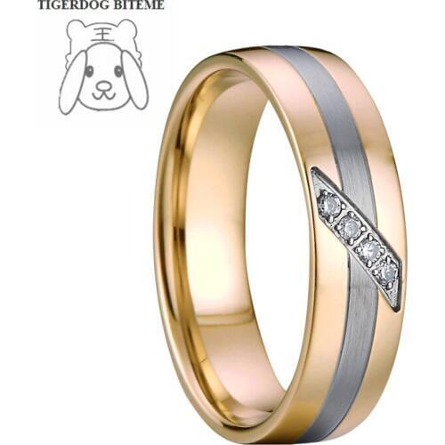 Classic Ladies couple marriage wedding ring Love Alliances gold filled rings for women Europe Style