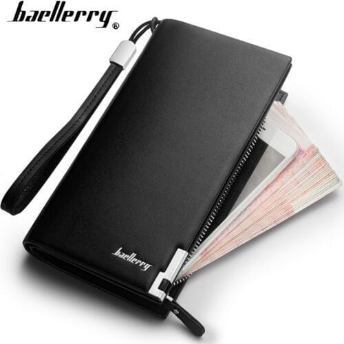 Baellerry Men Wallets Classic Long Style Card Holder Male Purse Quality Zipper Large Capacity Big Brand Luxury Wallet For Men