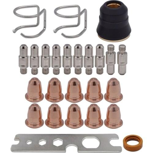 25pcs Plasma Tip PD0116-08 Electrode PR0110 Outside Nozzle Gas Diffuser Spacer Guide Consumables Kit For S45 Plasma Cutter Torch