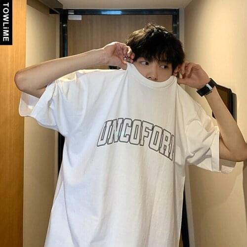 Summer New Mens Letter Printed Short Sleeve T Shirts Harajuku Man Fashion 100% Cotton Tees Couple Clothing Women Loose Tops