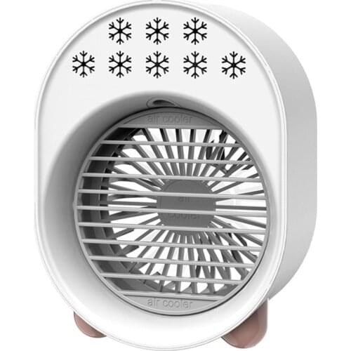 Personal Air Cooler Evaporative Conditioner Desktop Cooling Fan Mini USB Air Conditioner Fan With 3 Wind Speeds Night Light