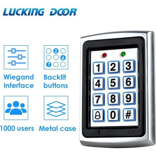 Backlight RFID Metal Access Control EM Card Reader Keypad 1000 Users door bell 125KHz Card Reader Keypad Key Fobs Door Access