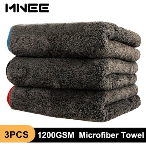 3PCS 1200GSM Microfiber Towel 40*40cm Car Clean Towel Car Detailing Car Cleaning Tools Microfiber for Car Wash Towel for Kitchen
