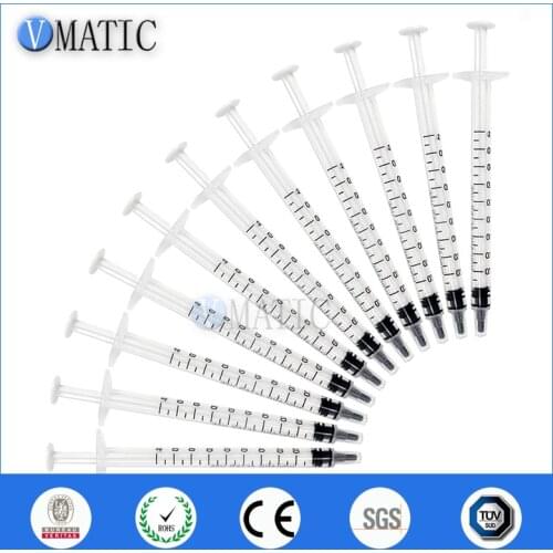 High Quality 50Pcs 1ml/cc Dispensing Plastic Liquid Dispenser Syringe Industrial Syringes
