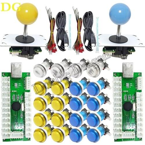 PS2/PS3/PC/PC360 /Raspberry Pi USB Encoder arcade diy kit Zero Delay Controller led push buttons Joystick bartop arcade stick