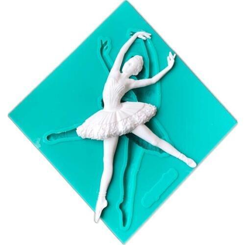 Ballet Girl Fondant Cake Silicone Mold Cookie Ice Cream Molds Biscuits Candy Chocolate Mould Baking Cake Decoration Tool Kitchen