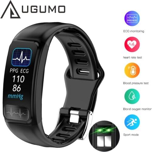 P12 UGUMO Smart Bracelet Monitoring Smart Wristband ECG PPG Smart Watch Heart Rate Blood Pressure Bracelet for men wemen watch